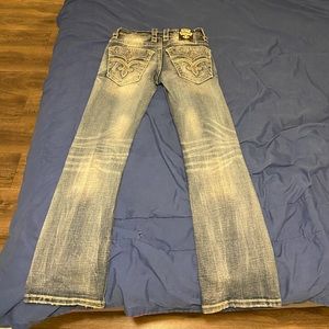 Men Rock Revival Slim BootCut Jeans 29x31